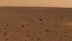 Gusev-kratern på Mars fotograferad av Nasa Spirit Rover