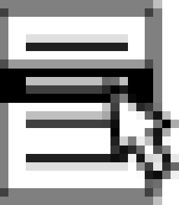 The menu key icon magnified as a raster image; it looks very pixellated and bad.